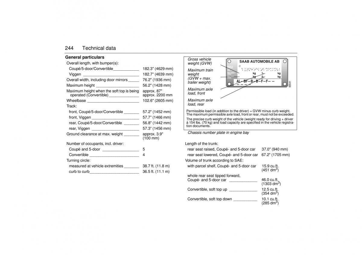 Saab 9 3 I 1 YS3D owners manual / page 244