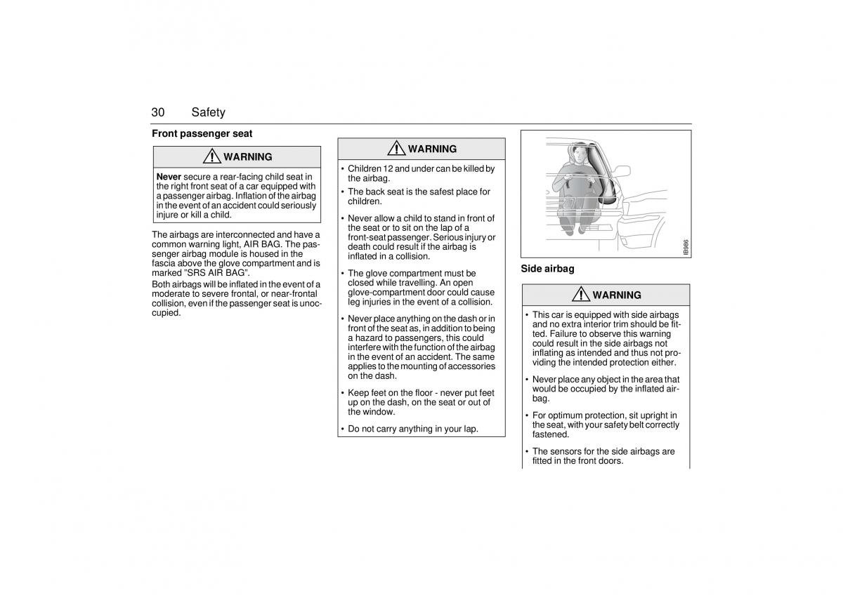 Saab 9 3 I 1 YS3D owners manual / page 30
