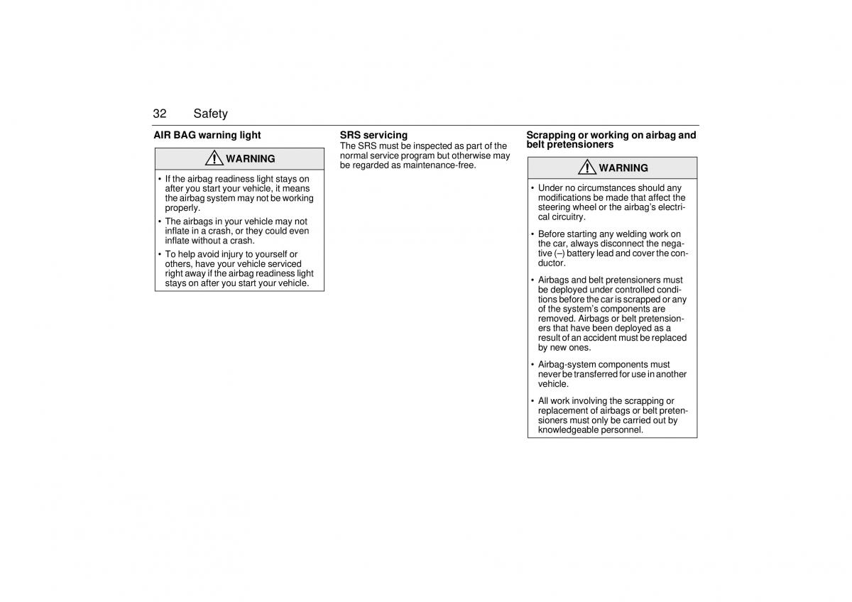 Saab 9 3 I 1 YS3D owners manual / page 32