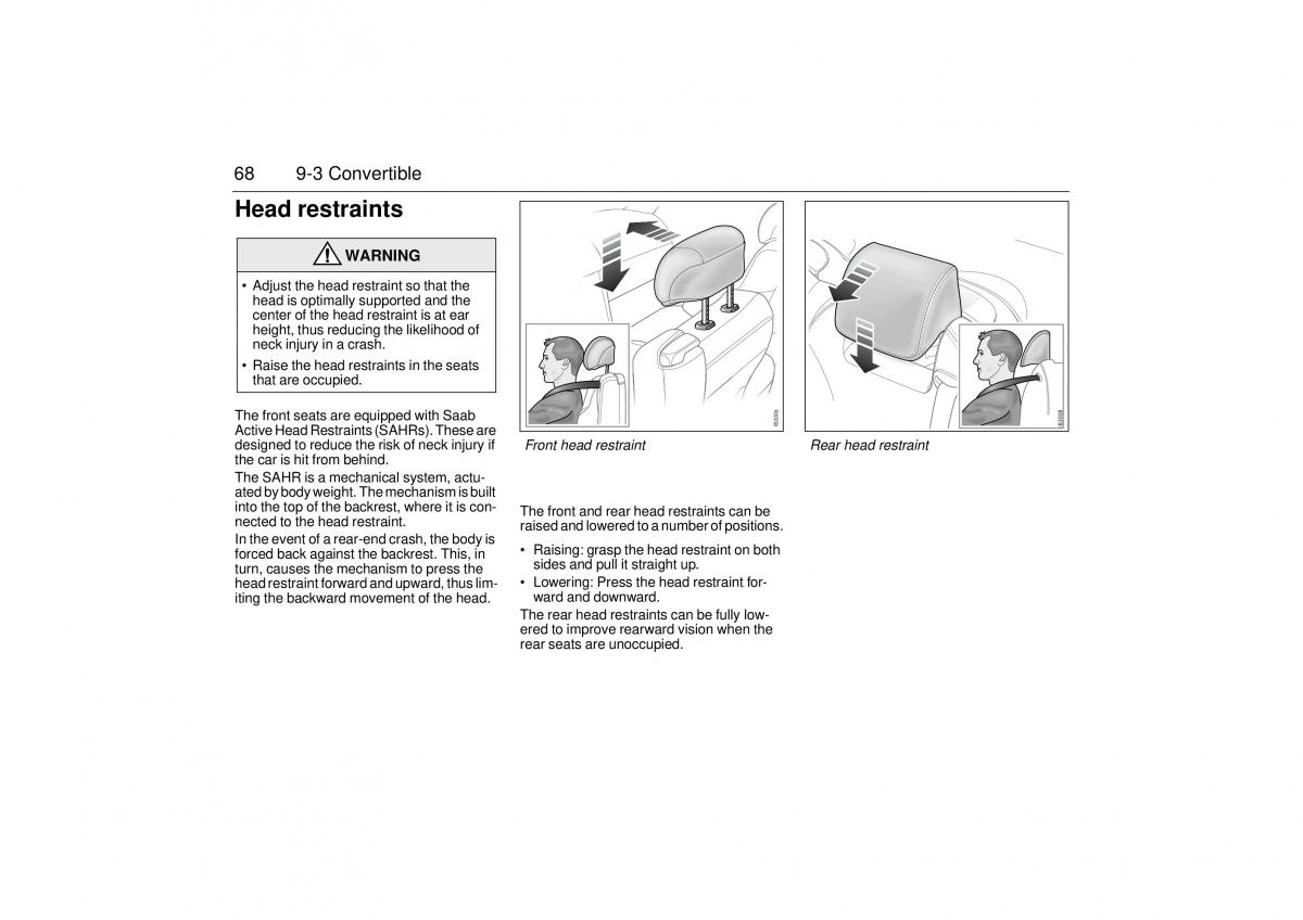 manual  Saab 9 3 II 2 YS3F owners manual / page 70