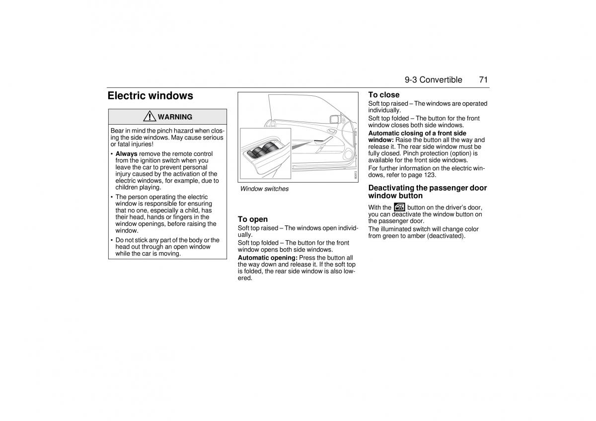 manual  Saab 9 3 II 2 YS3F owners manual / page 73