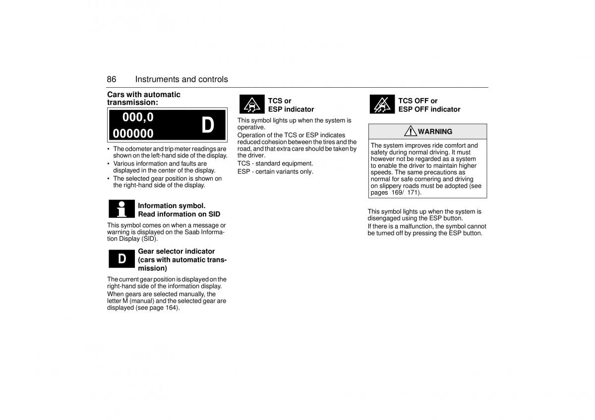 Saab 9 3 II 2 YS3F owners manual / page 88