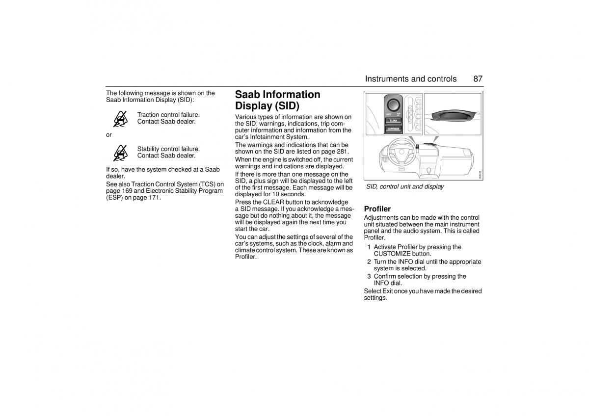 Saab 9 3 II 2 YS3F owners manual / page 89