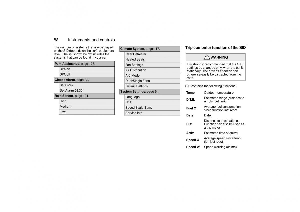 manual  Saab 9 3 II 2 YS3F owners manual / page 90