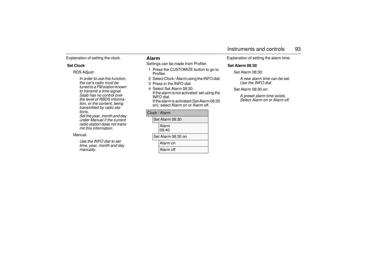 manual  Saab 9 3 II 2 YS3F owners manual / page 95