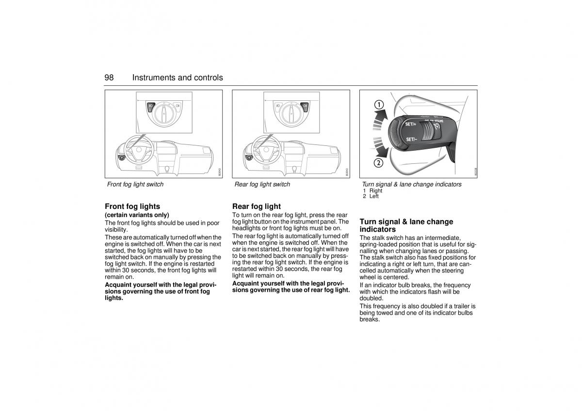 manual  Saab 9 3 II 2 YS3F owners manual / page 100