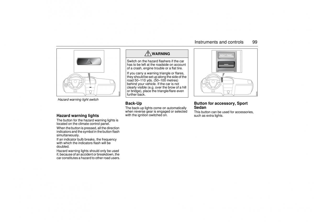 Saab 9 3 II 2 YS3F owners manual / page 101