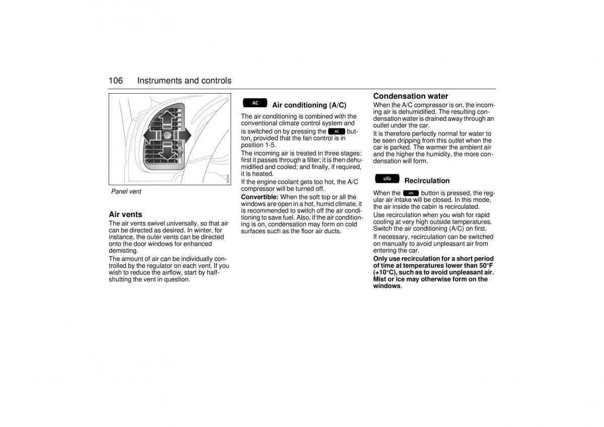 Saab 9 3 II 2 YS3F owners manual / page 108