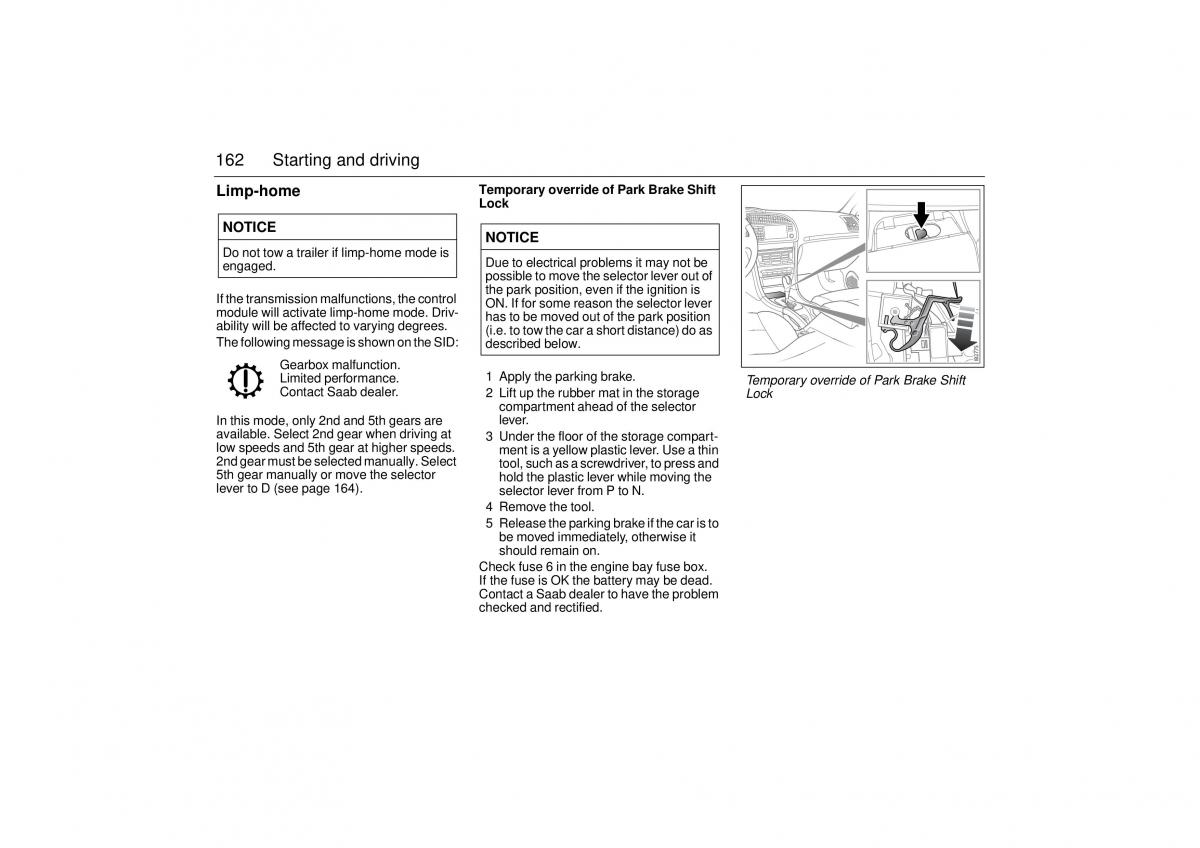 manual  Saab 9 3 II 2 YS3F owners manual / page 164