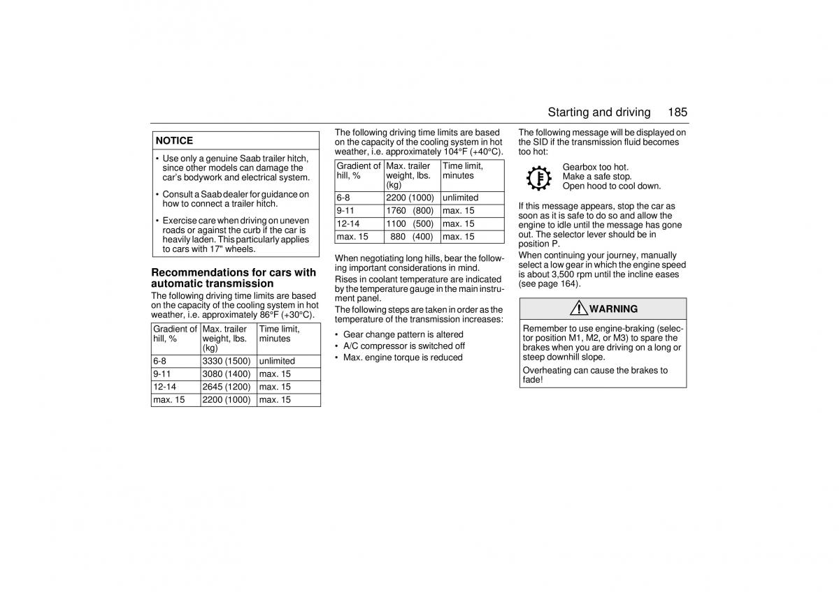 Saab 9 3 II 2 YS3F owners manual / page 187