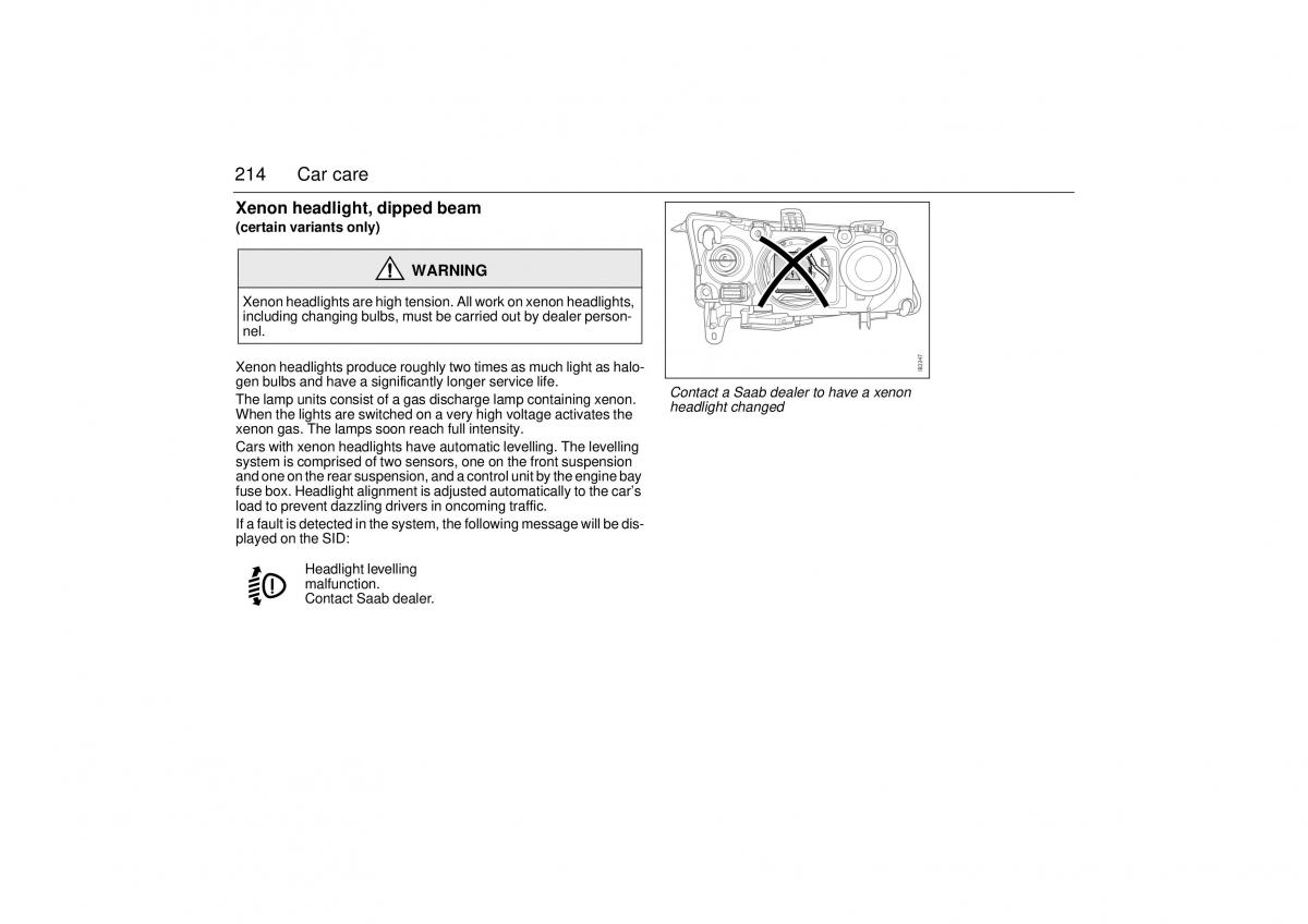 manual  Saab 9 3 II 2 YS3F owners manual / page 216