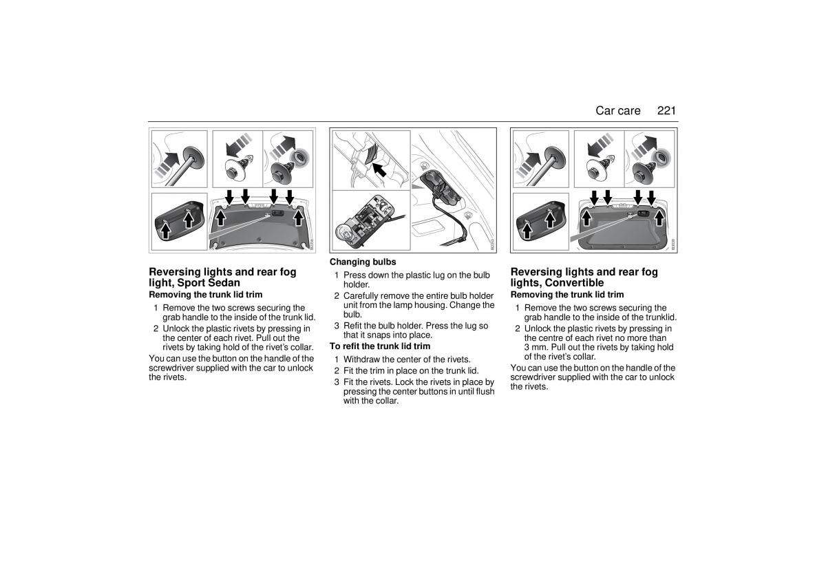 Saab 9 3 II 2 YS3F owners manual / page 223