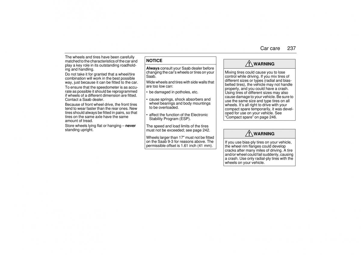 Saab 9 3 II 2 YS3F owners manual / page 239