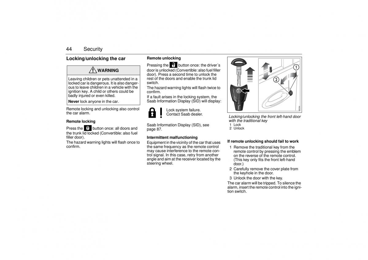 manual  Saab 9 3 II 2 YS3F owners manual / page 46