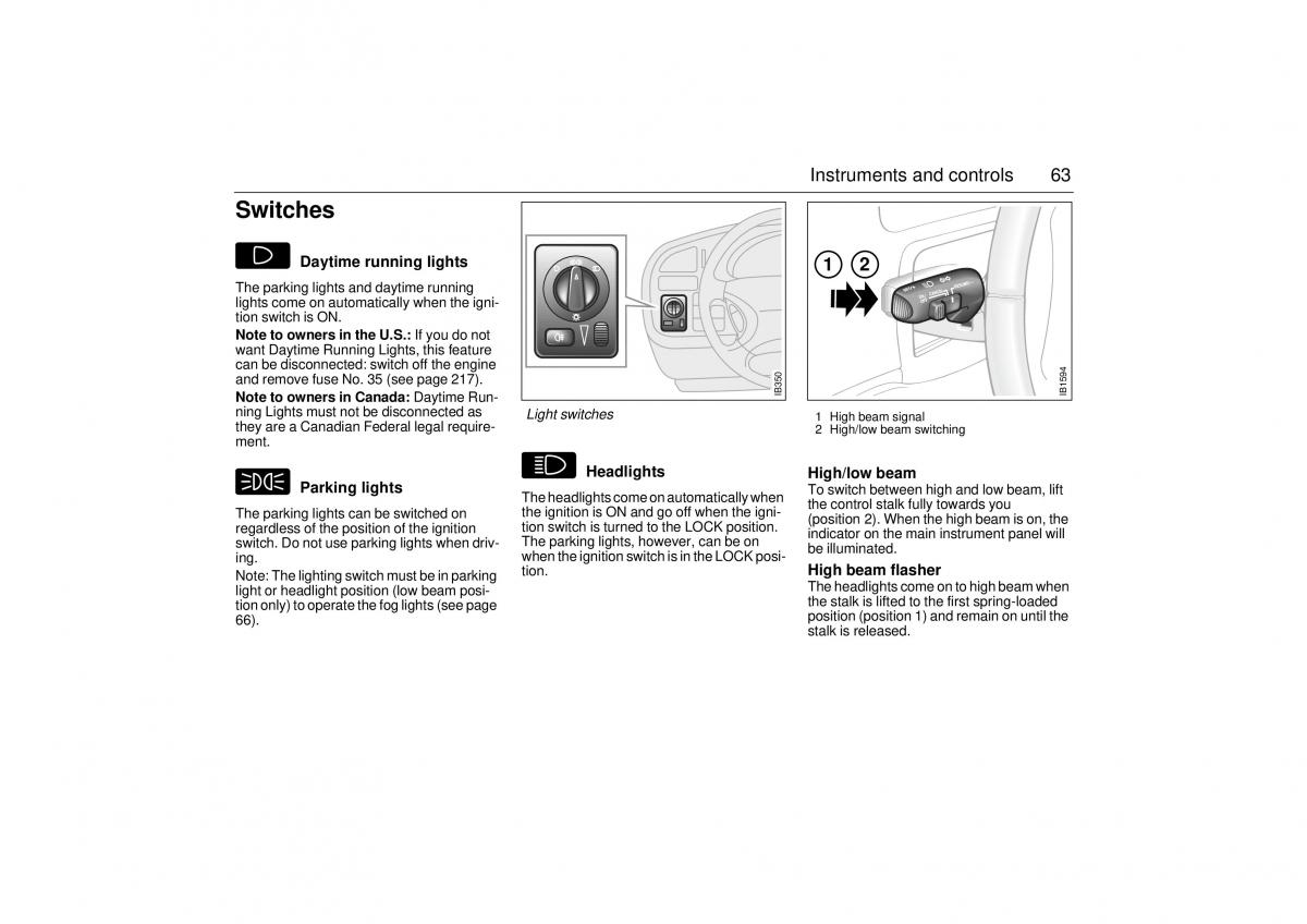 Saab 9 5 I 1 YS3E owners manual / page 63