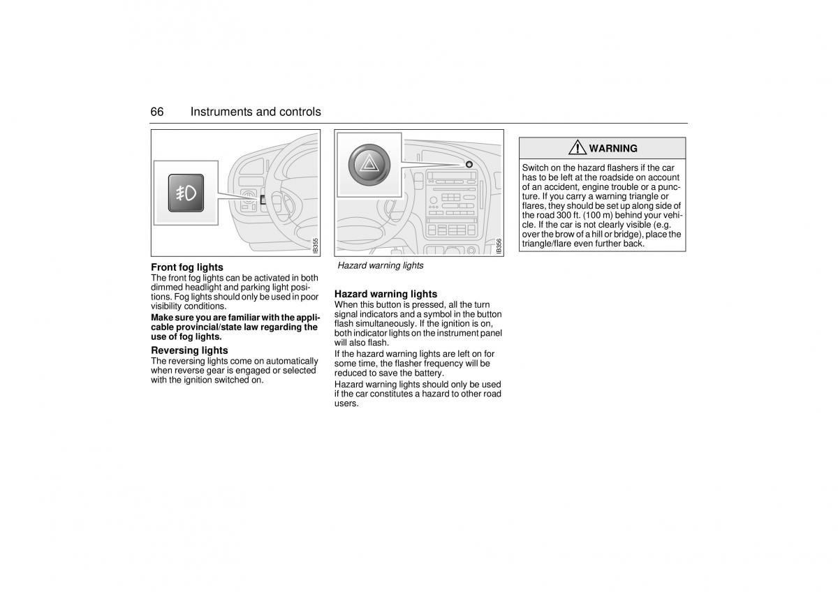 Saab 9 5 I 1 YS3E owners manual / page 66