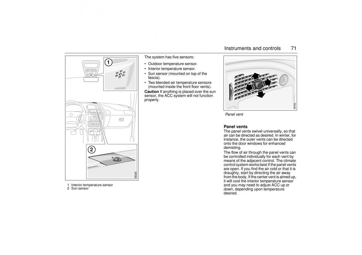 Saab 9 5 I 1 YS3E owners manual / page 71