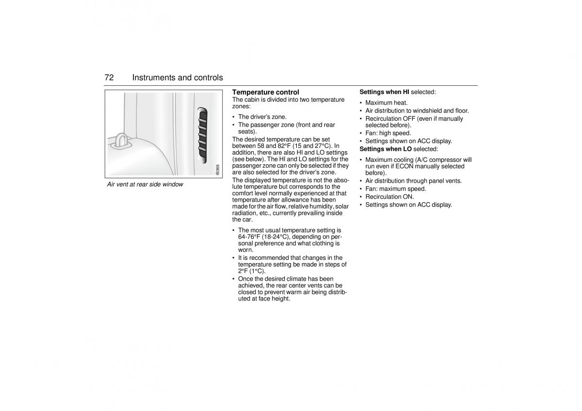 Saab 9 5 I 1 YS3E owners manual / page 72