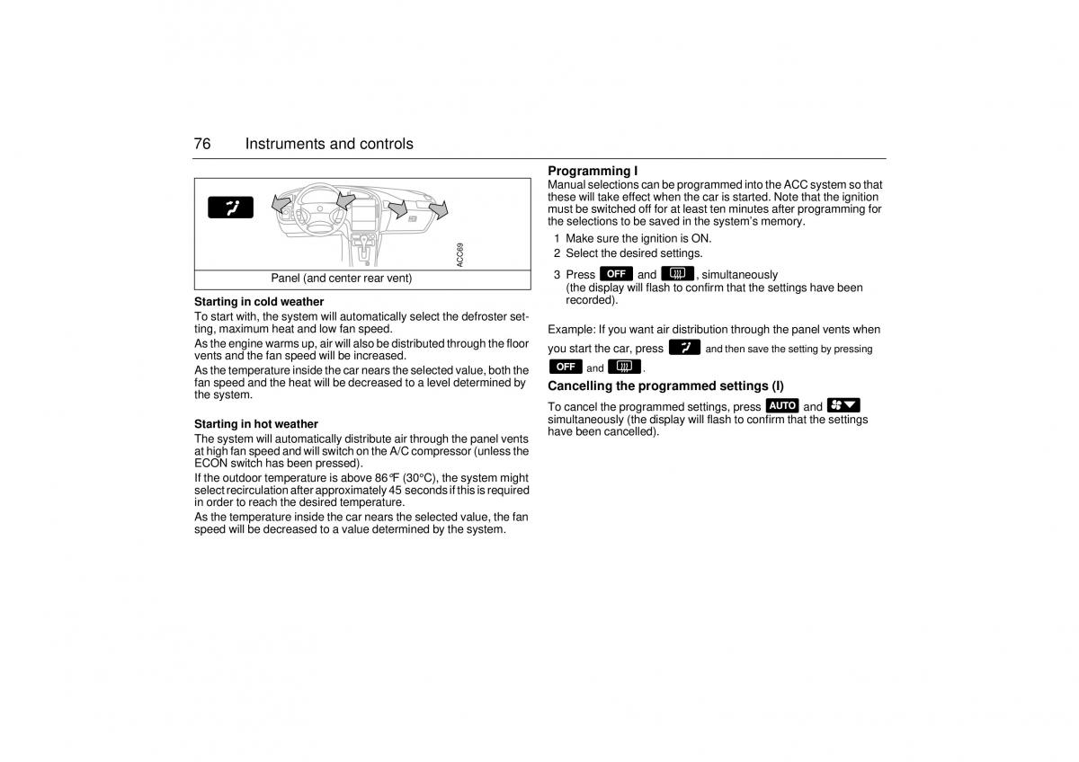 Saab 9 5 I 1 YS3E owners manual / page 76