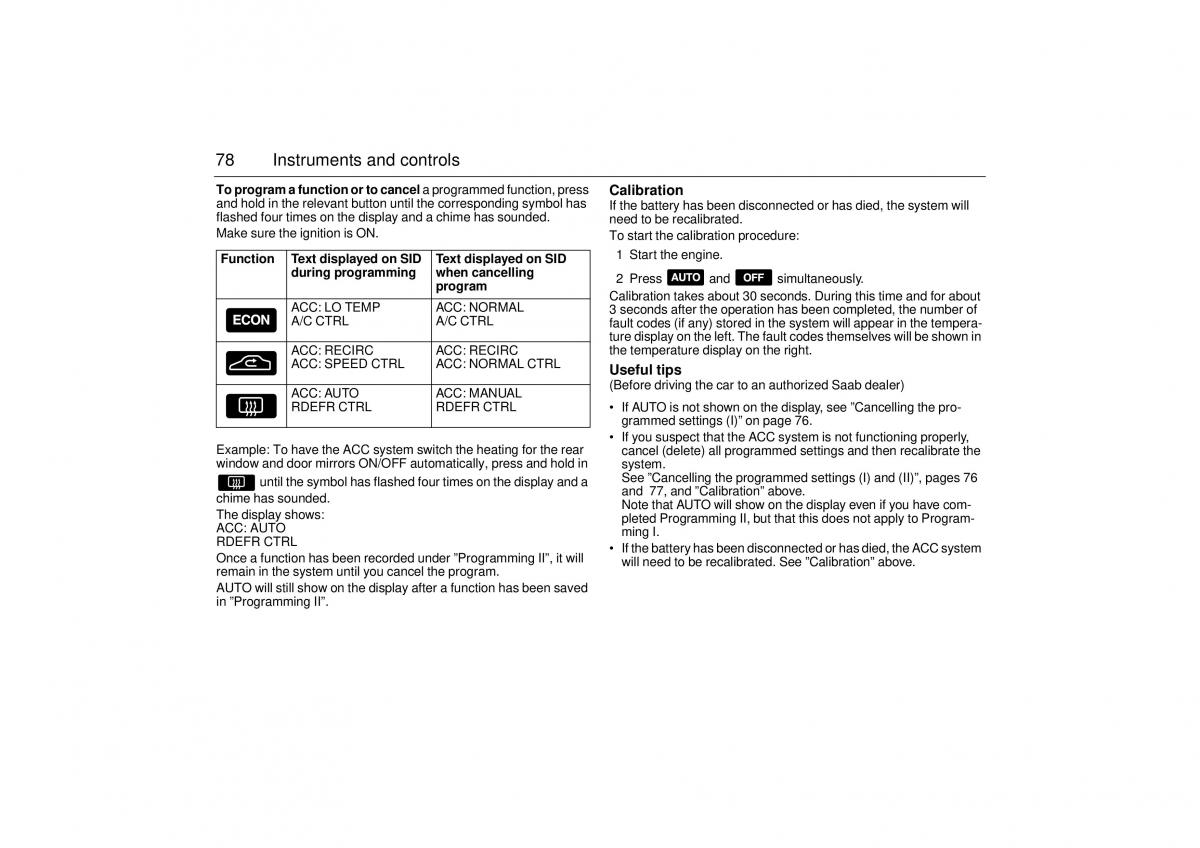 Saab 9 5 I 1 YS3E owners manual / page 78