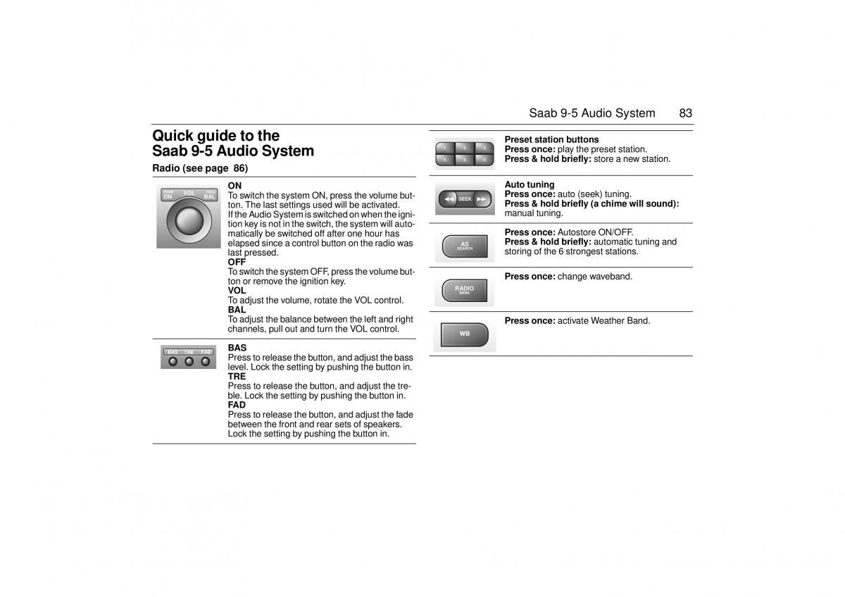 Saab 9 5 I 1 YS3E owners manual / page 83