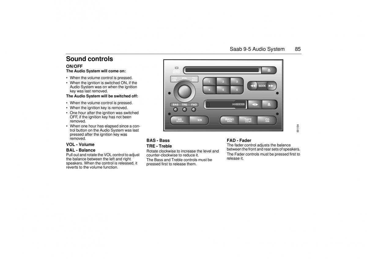 Saab 9 5 I 1 YS3E owners manual / page 85