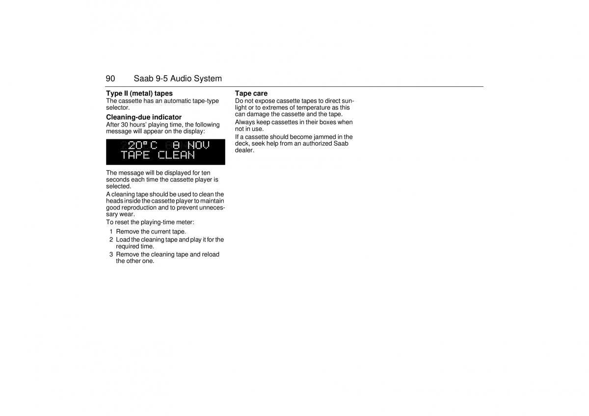 Saab 9 5 I 1 YS3E owners manual / page 90