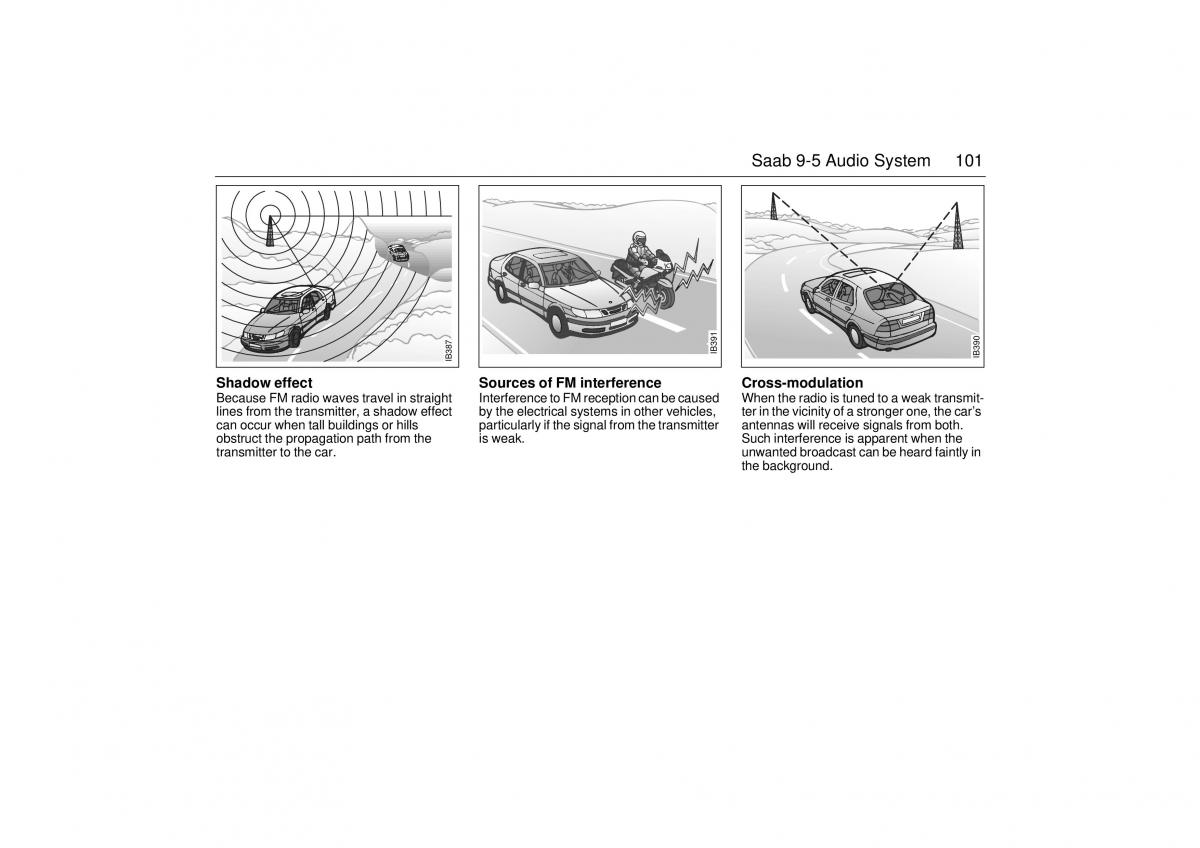 Saab 9 5 I 1 YS3E owners manual / page 101