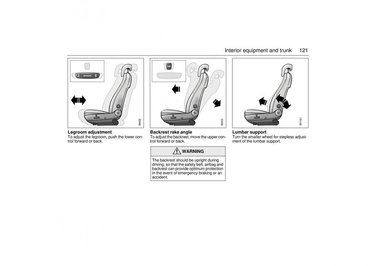 Saab 9 5 I 1 YS3E owners manual / page 121