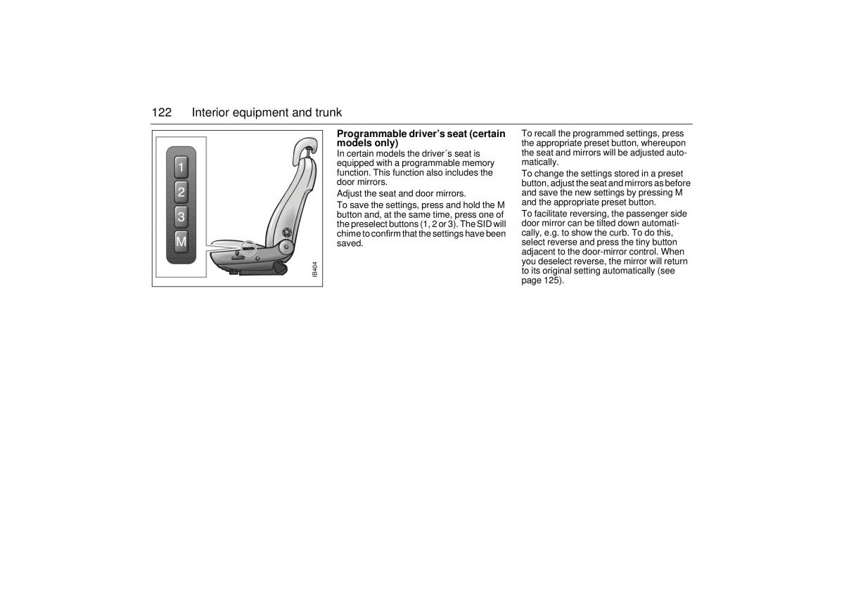 Saab 9 5 I 1 YS3E owners manual / page 122