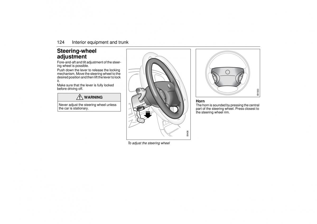 Saab 9 5 I 1 YS3E owners manual / page 124