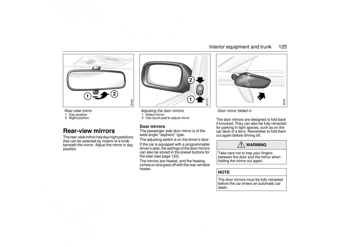 Saab 9 5 I 1 YS3E owners manual / page 125