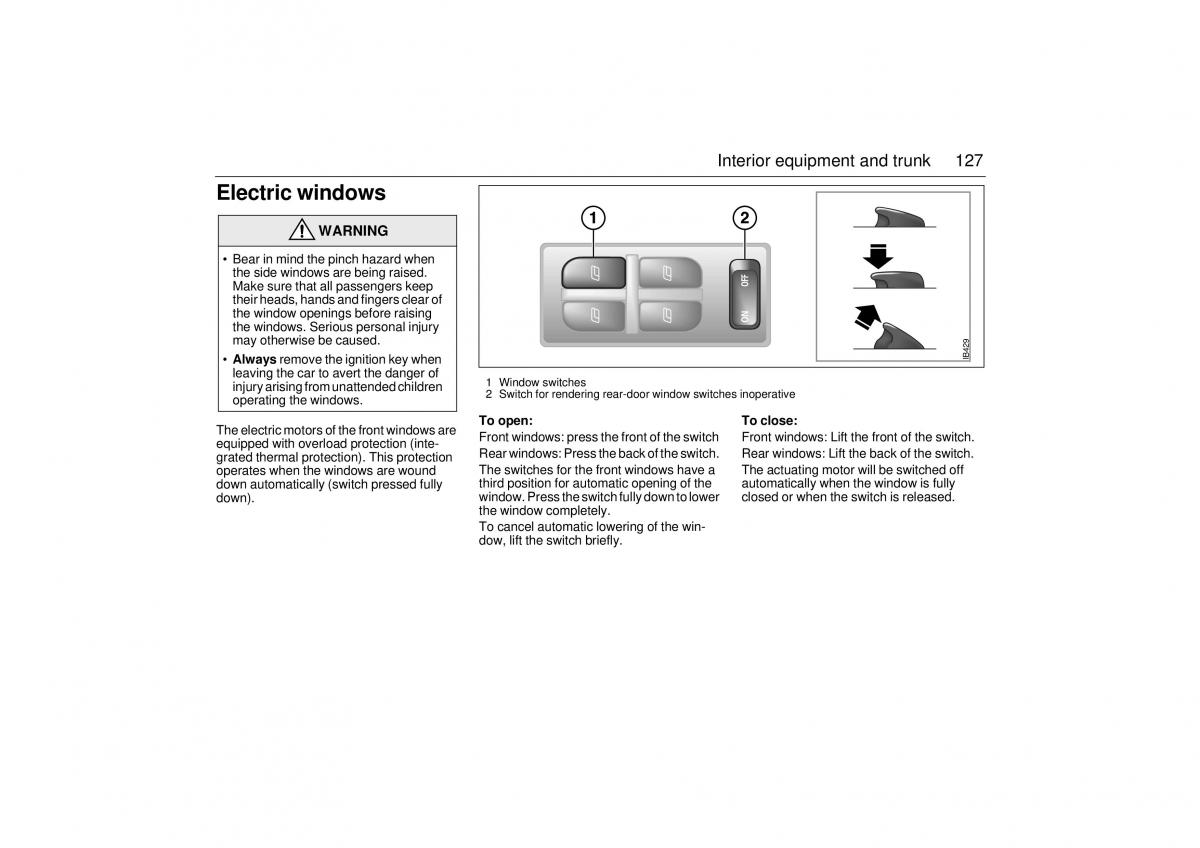 Saab 9 5 I 1 YS3E owners manual / page 127