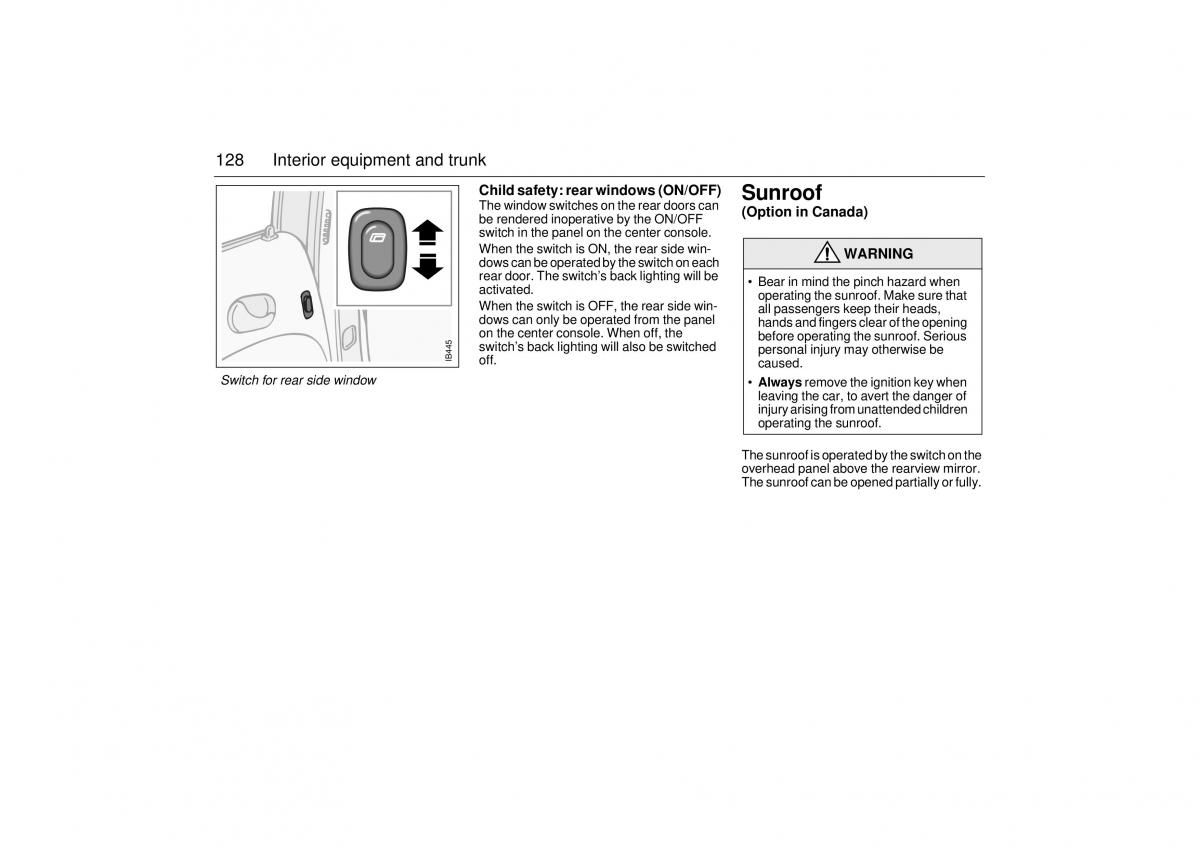 Saab 9 5 I 1 YS3E owners manual / page 128