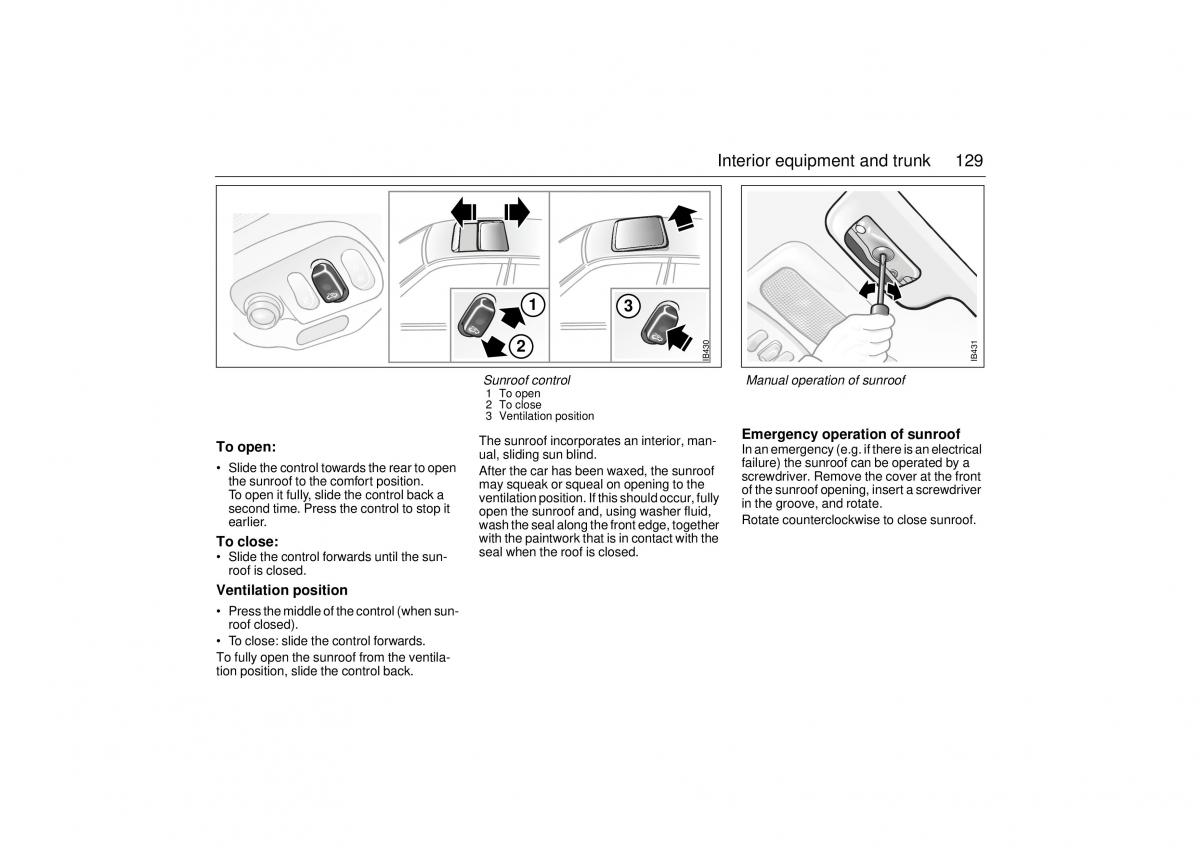 Saab 9 5 I 1 YS3E owners manual / page 129