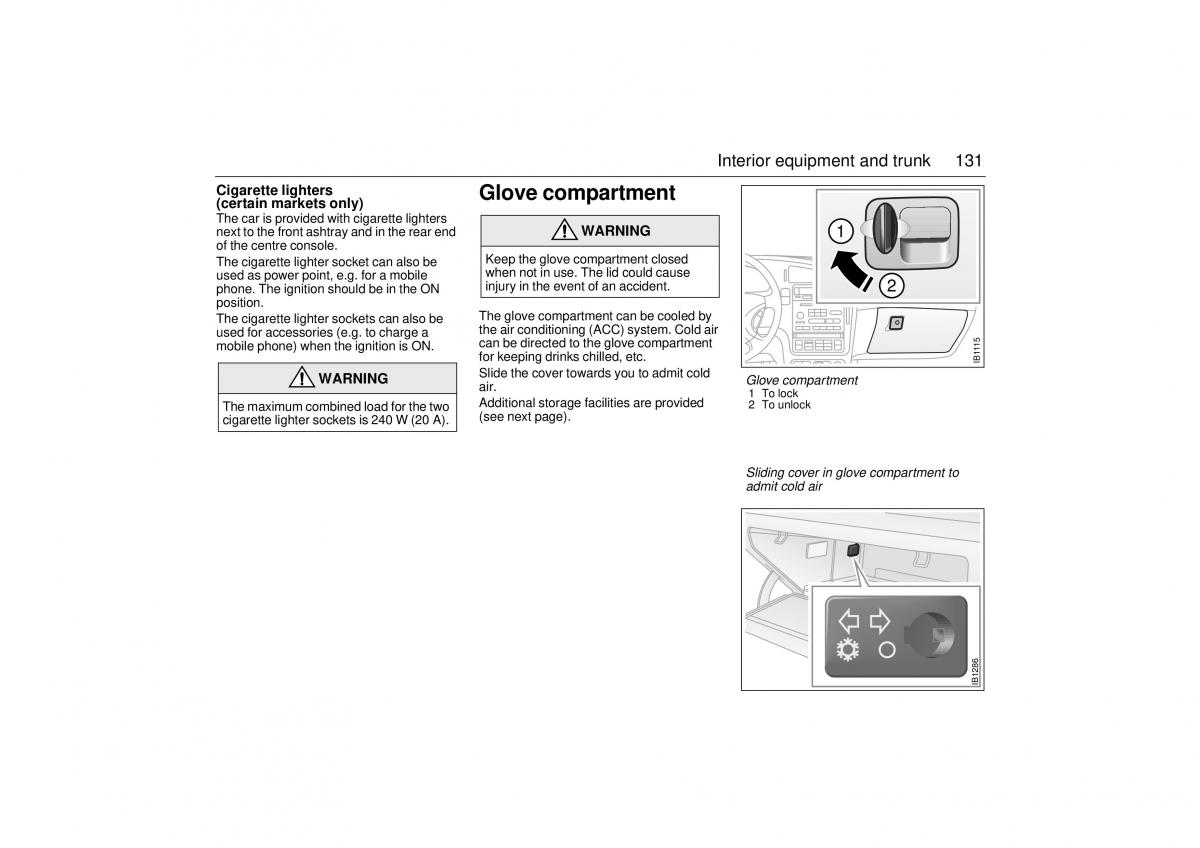 Saab 9 5 I 1 YS3E owners manual / page 131