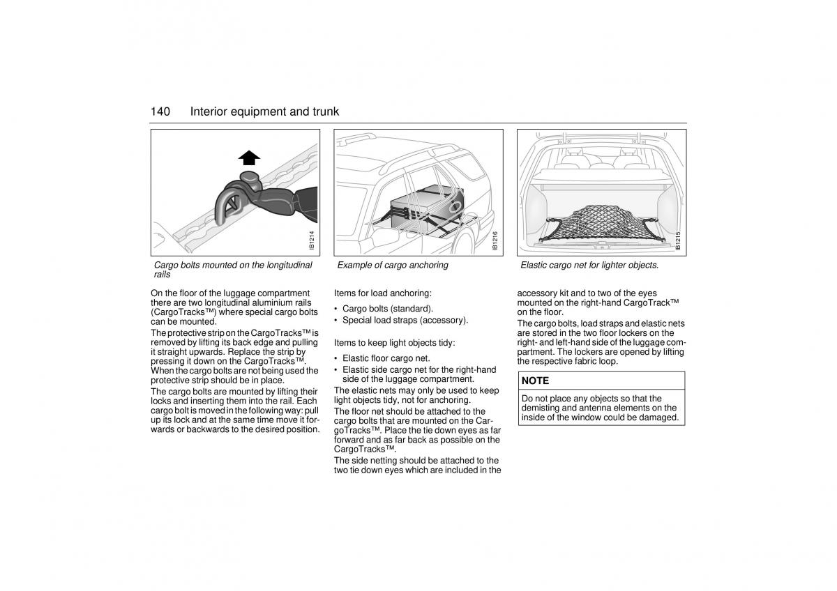 Saab 9 5 I 1 YS3E owners manual / page 140