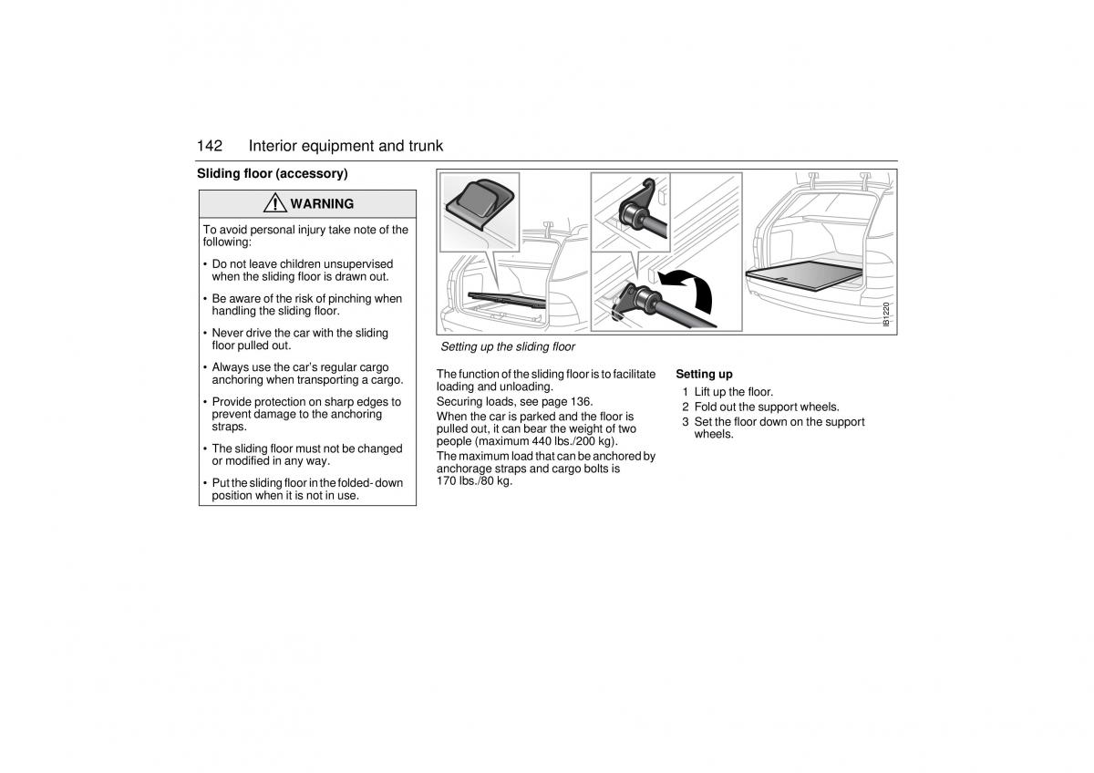 Saab 9 5 I 1 YS3E owners manual / page 142