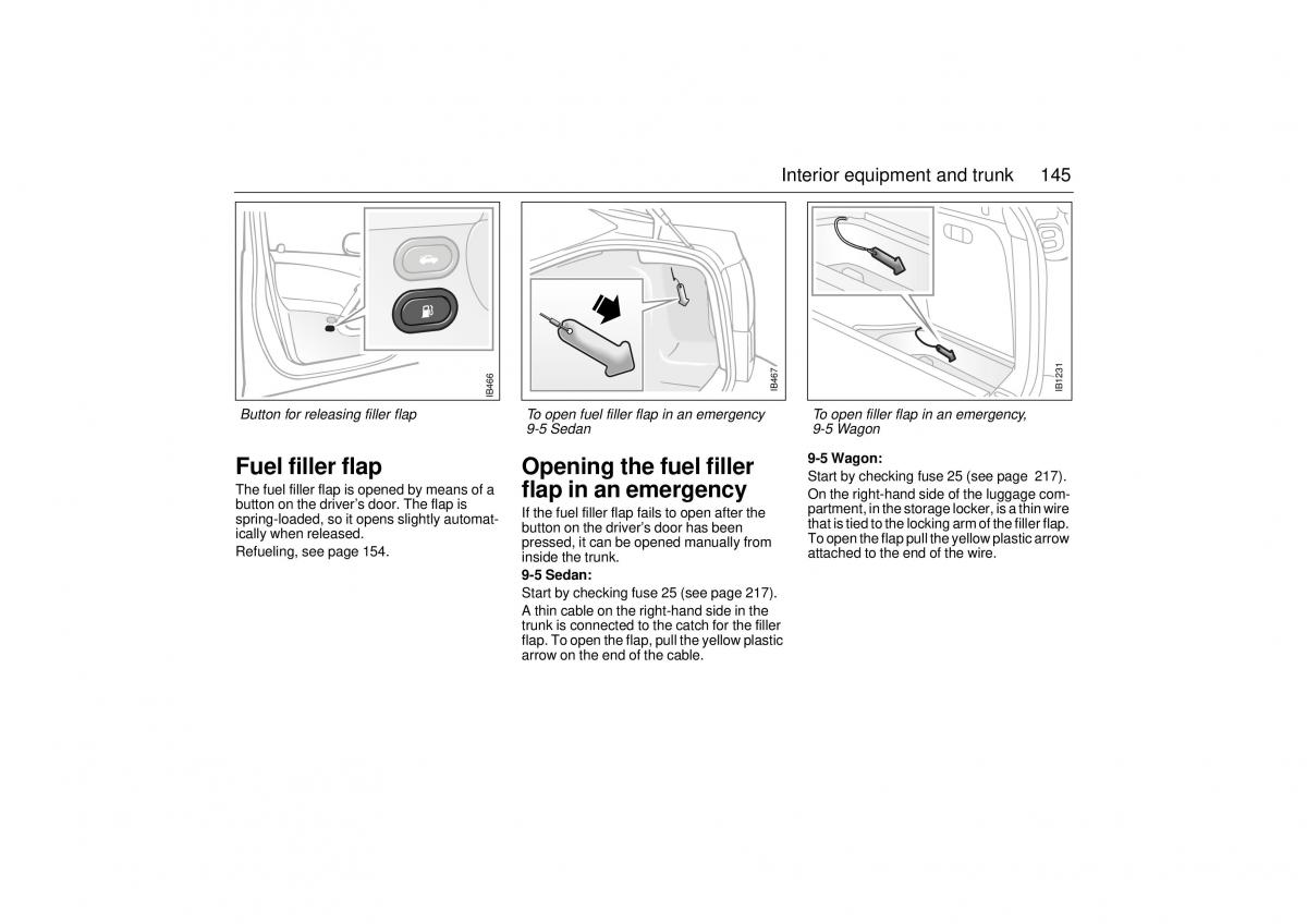 Saab 9 5 I 1 YS3E owners manual / page 145