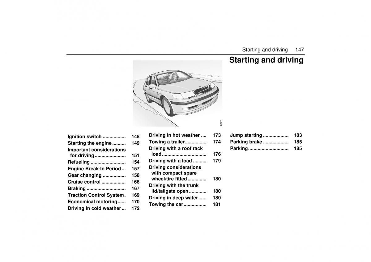 Saab 9 5 I 1 YS3E owners manual / page 147