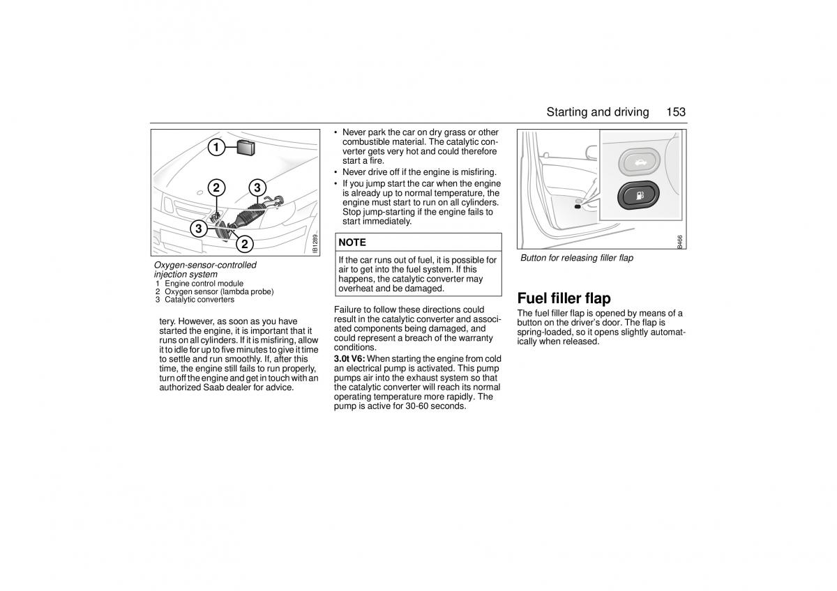 Saab 9 5 I 1 YS3E owners manual / page 153