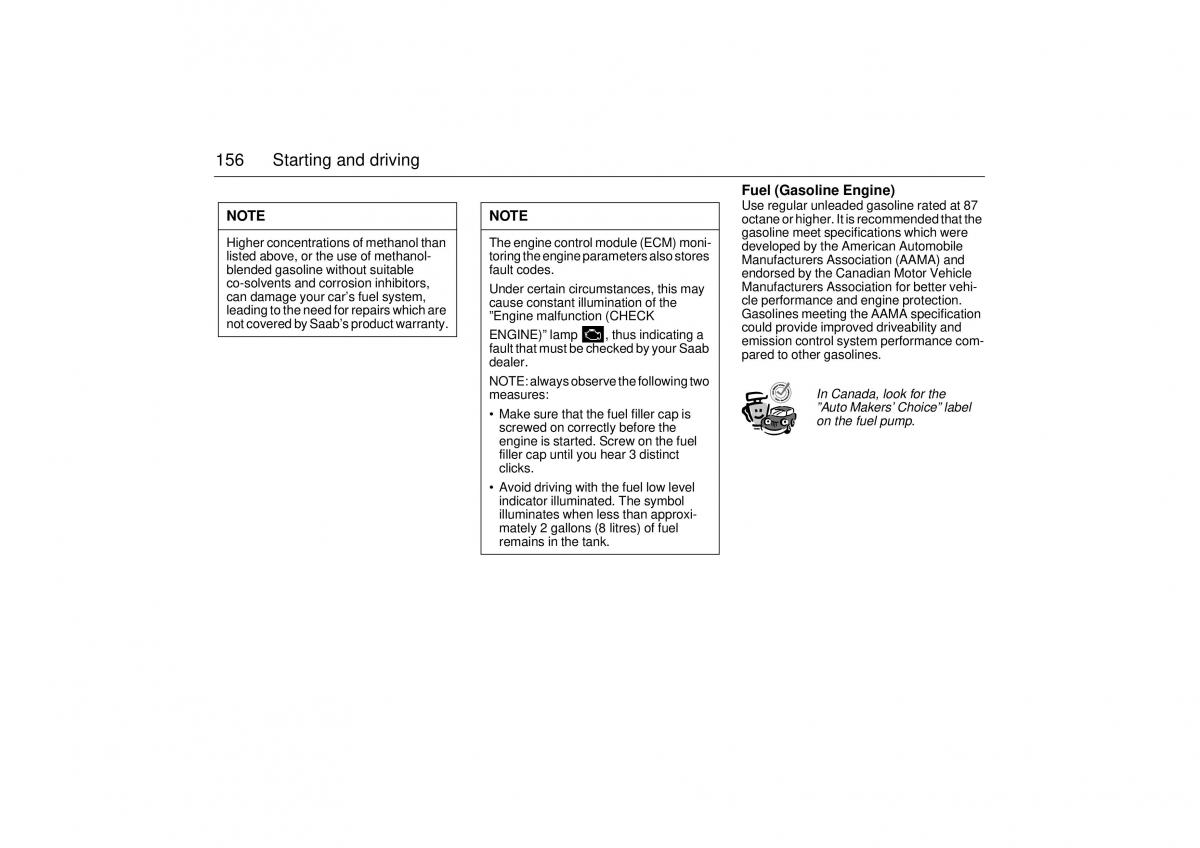 Saab 9 5 I 1 YS3E owners manual / page 156