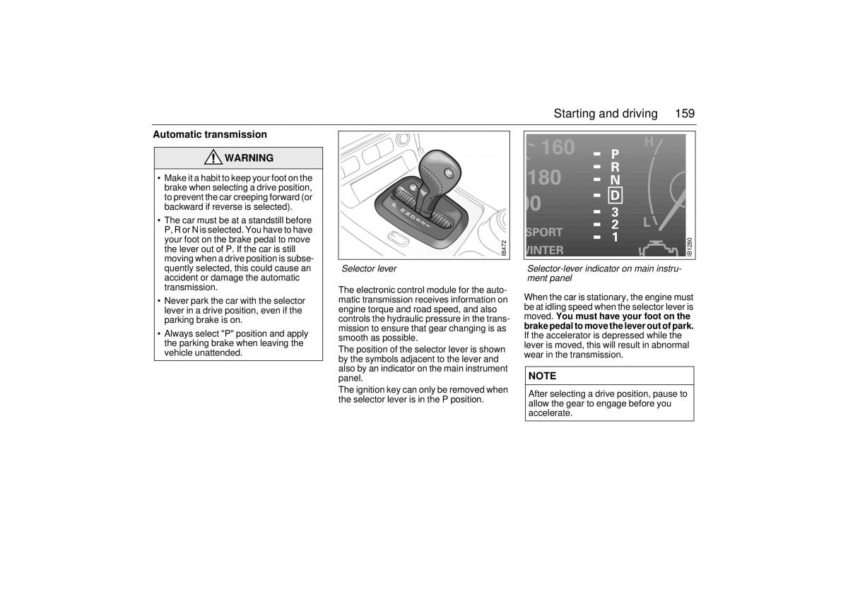 Saab 9 5 I 1 YS3E owners manual / page 159