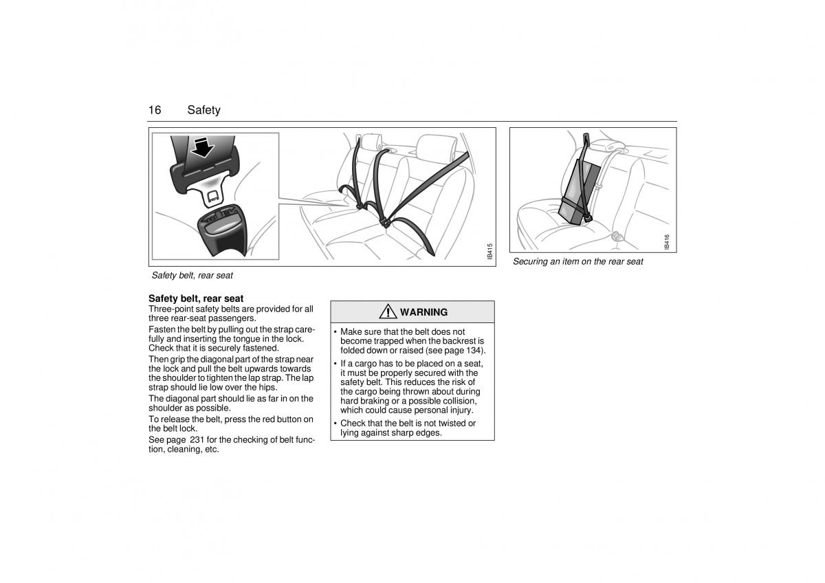 Saab 9 5 I 1 YS3E owners manual / page 16