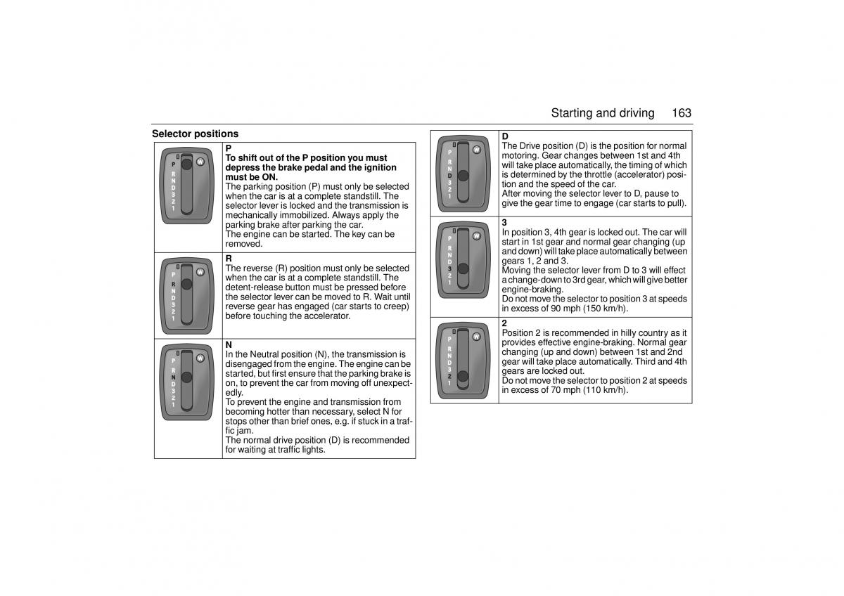 Saab 9 5 I 1 YS3E owners manual / page 163