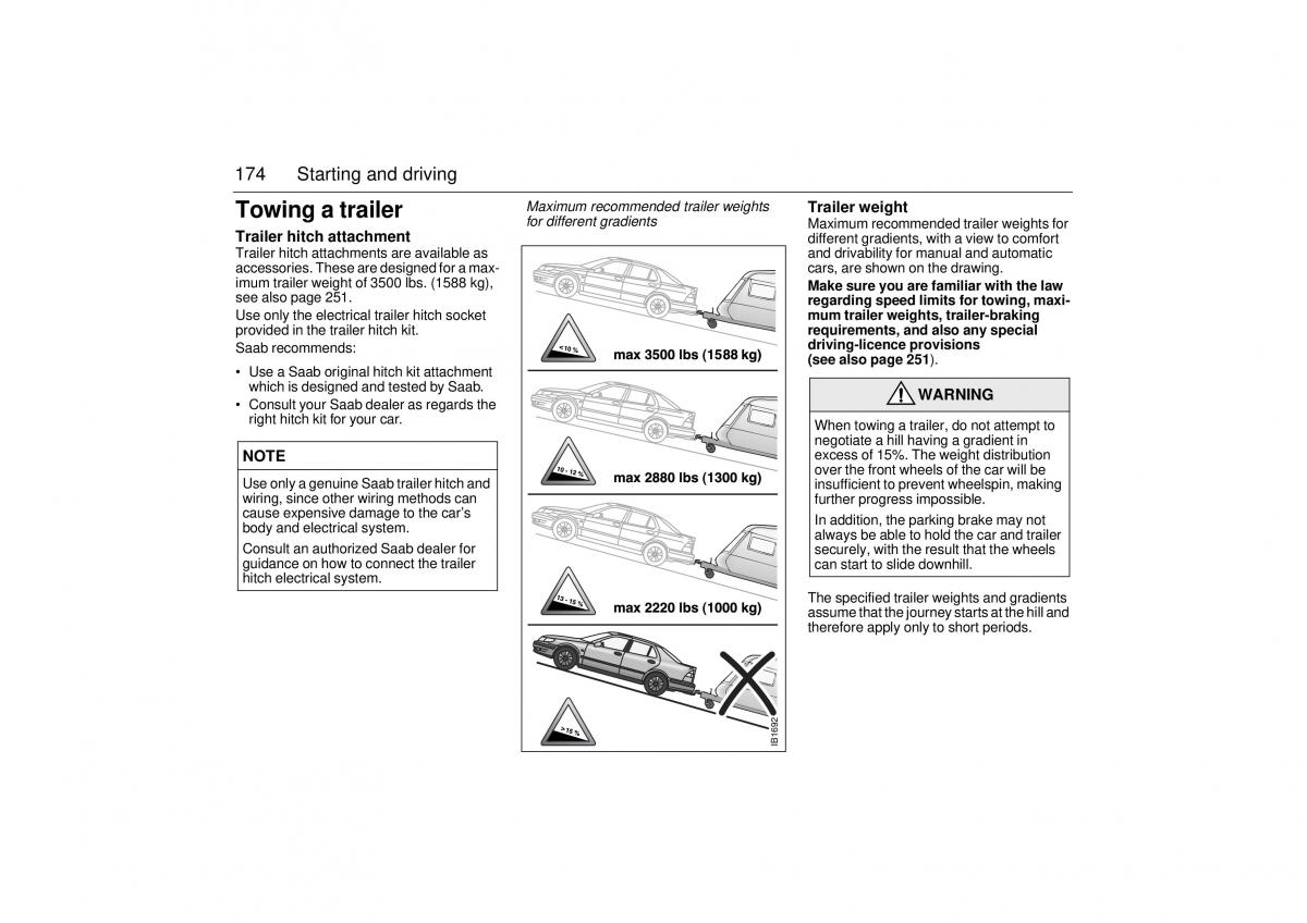 Saab 9 5 I 1 YS3E owners manual / page 174