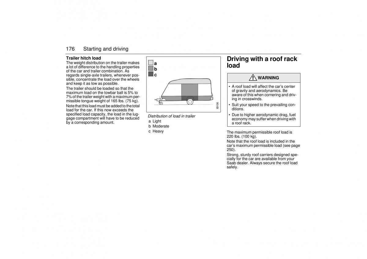 Saab 9 5 I 1 YS3E owners manual / page 176