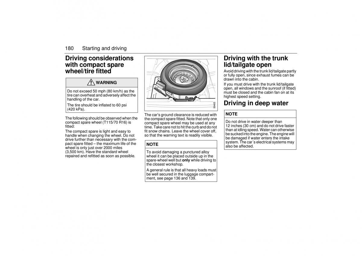 Saab 9 5 I 1 YS3E owners manual / page 180