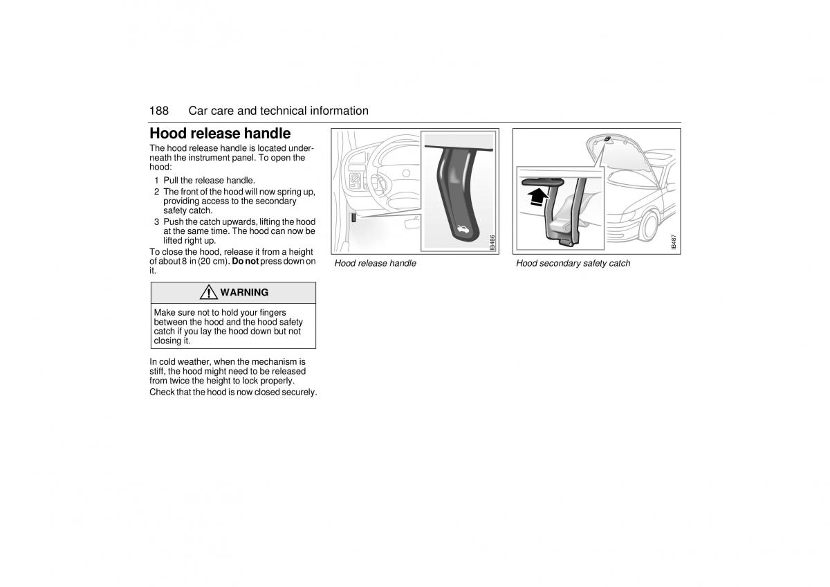 Saab 9 5 I 1 YS3E owners manual / page 188