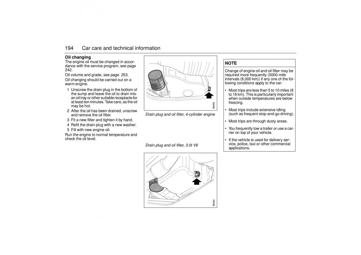 Saab 9 5 I 1 YS3E owners manual / page 194